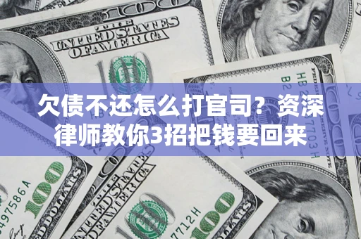 武汉欠债不还怎么打官司？资深律师教你3招把钱要回来