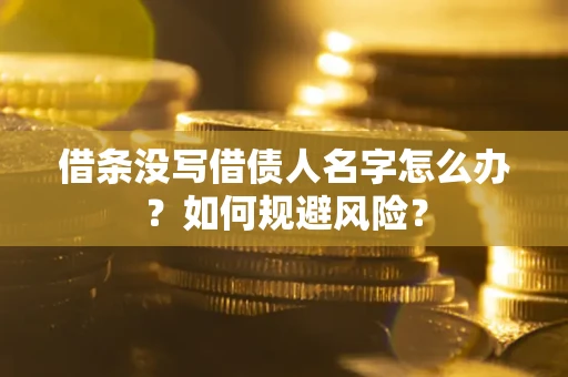 武汉借条没写借债人名字怎么办？如何规避风险？